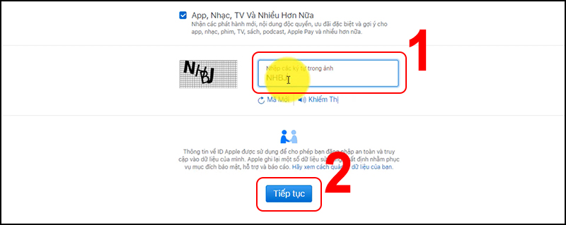 Nhập mã xác nhận 